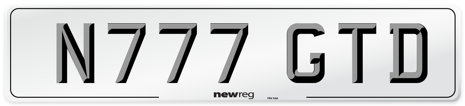 N777 GTD Number Plate from New Reg